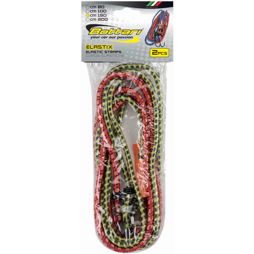 Chinga elastica BOTTARI, 8mm x 200cm, 2 buc, rosu-albastru