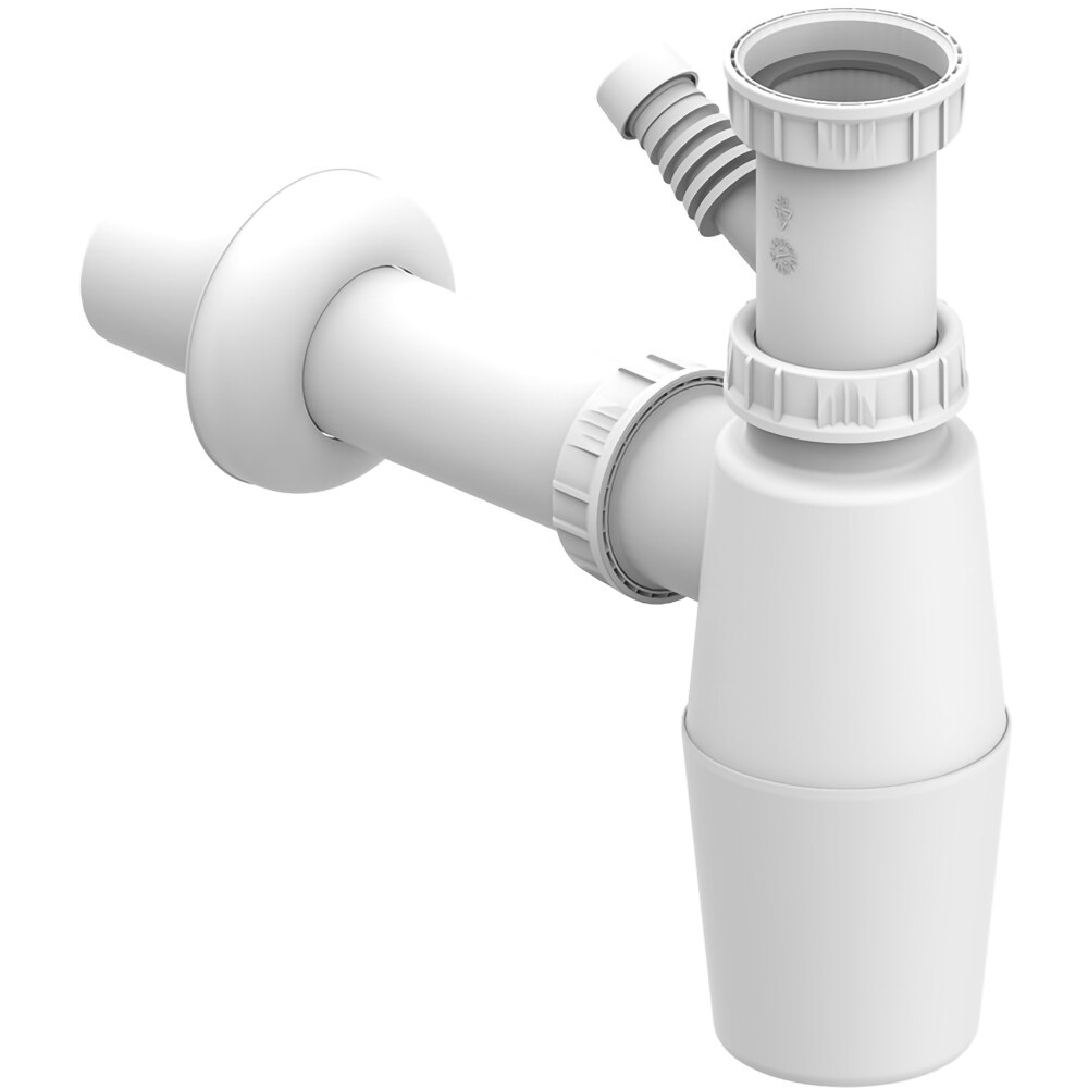 Sifon lavoar tip german, polipropilena, D 40mm, 1 1/2", conectare suplimentara, alb