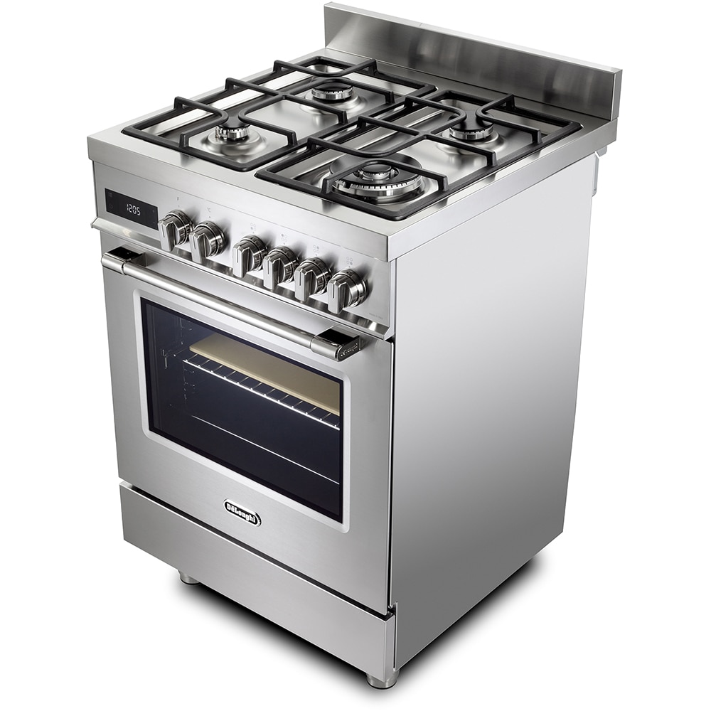 Aragaz profesional DELONGHI PRO 66 MXL PZ RO, 4 arzatoare, Gaz + Electric, L 60 cm, Grill, inox