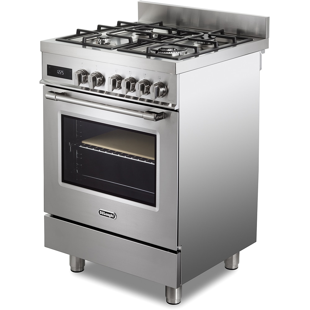Aragaz profesional DELONGHI PRO 66 MXL PZ RO, 4 arzatoare, Gaz + Electric, L 60 cm, Grill, inox