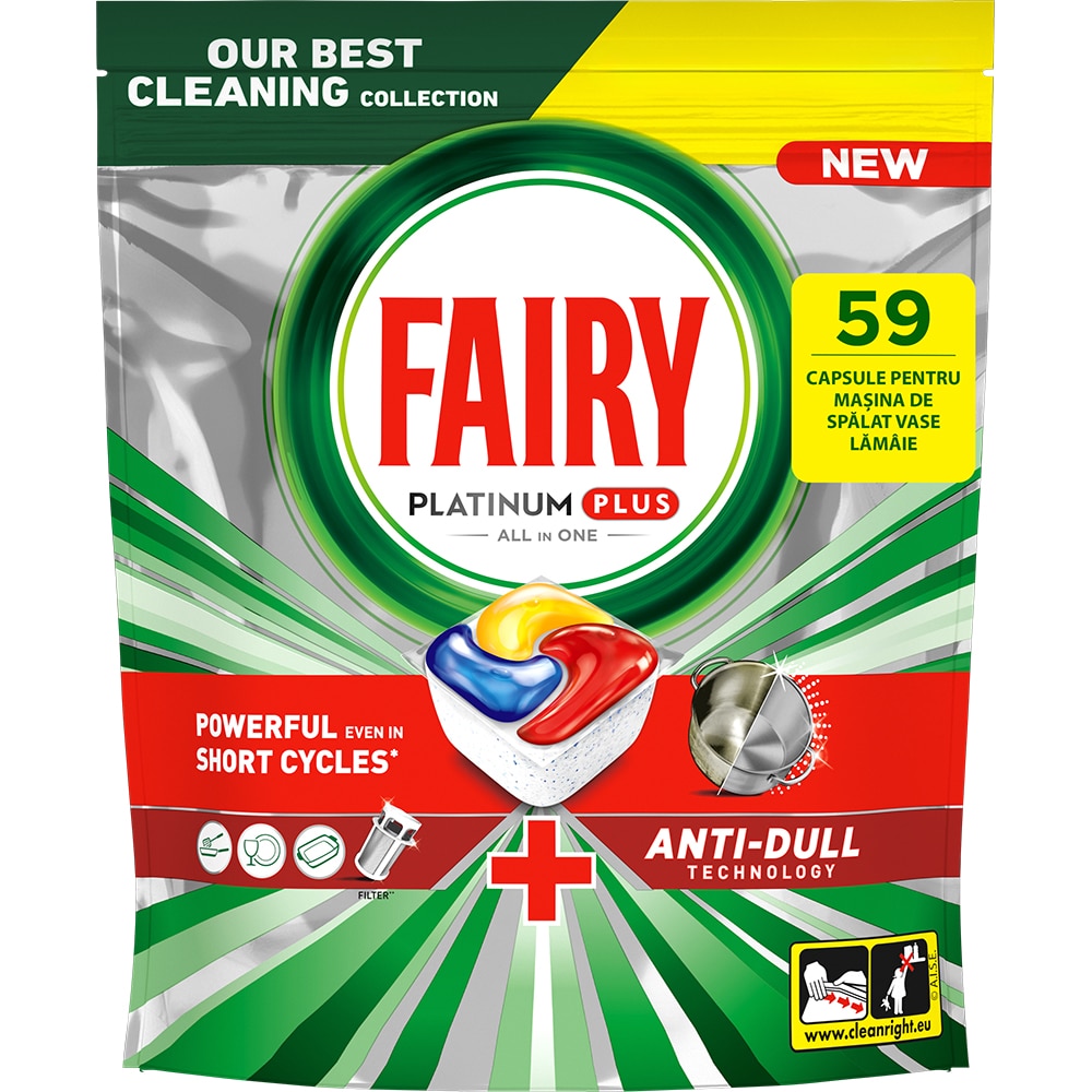 Detergent pentru masina de spalat vase FAIRY Platinum Plus, 59 capsule
