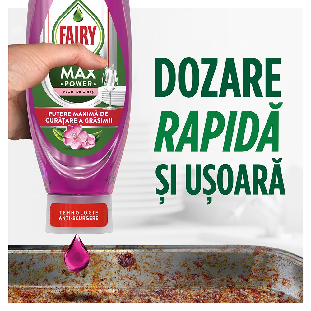 Detergent de vase FAIRY MaxPower Cherry Blossom, 730 ml