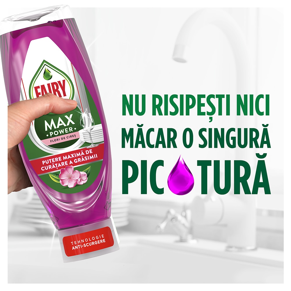 Detergent de vase FAIRY MaxPower Cherry Blossom, 730 ml