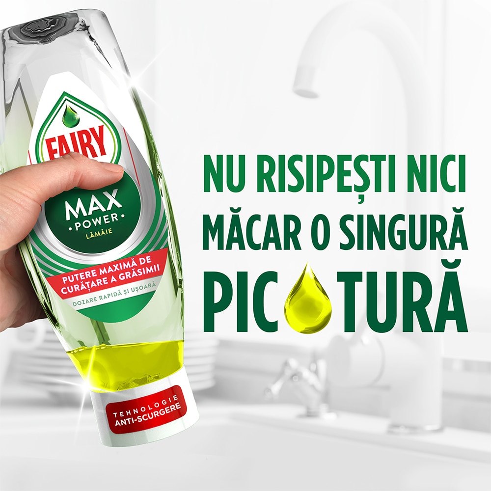 Detergent de vase FAIRY MaxPower Lemon, 730 ml
