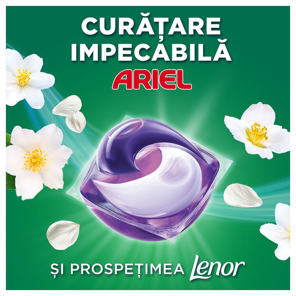 Detergent capsule ARIEL All in One PODS Fresh Breeze of Greek Island, 60 spalari