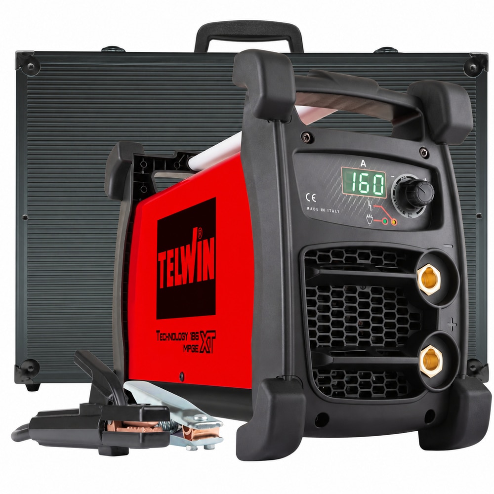 Aparat de sudura invertor TELWIN Technology 186 XT MPGE, MMA/TIG, 160A, valiza aluminiu