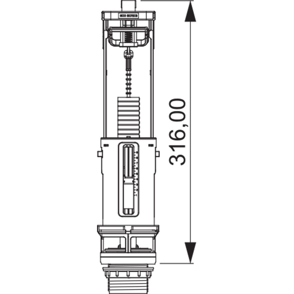 Mecanism de golire WC FLUIDMASTER 820F-013-P15, dubla actionare, inaltime reglabila 27.439.4 cm