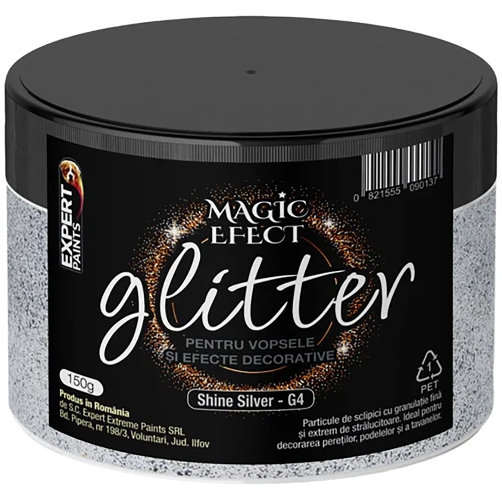 Glitter decorativ EXPERT EXTREME Magic Effect, 150 g, Shine Silver G4, argintiu 
