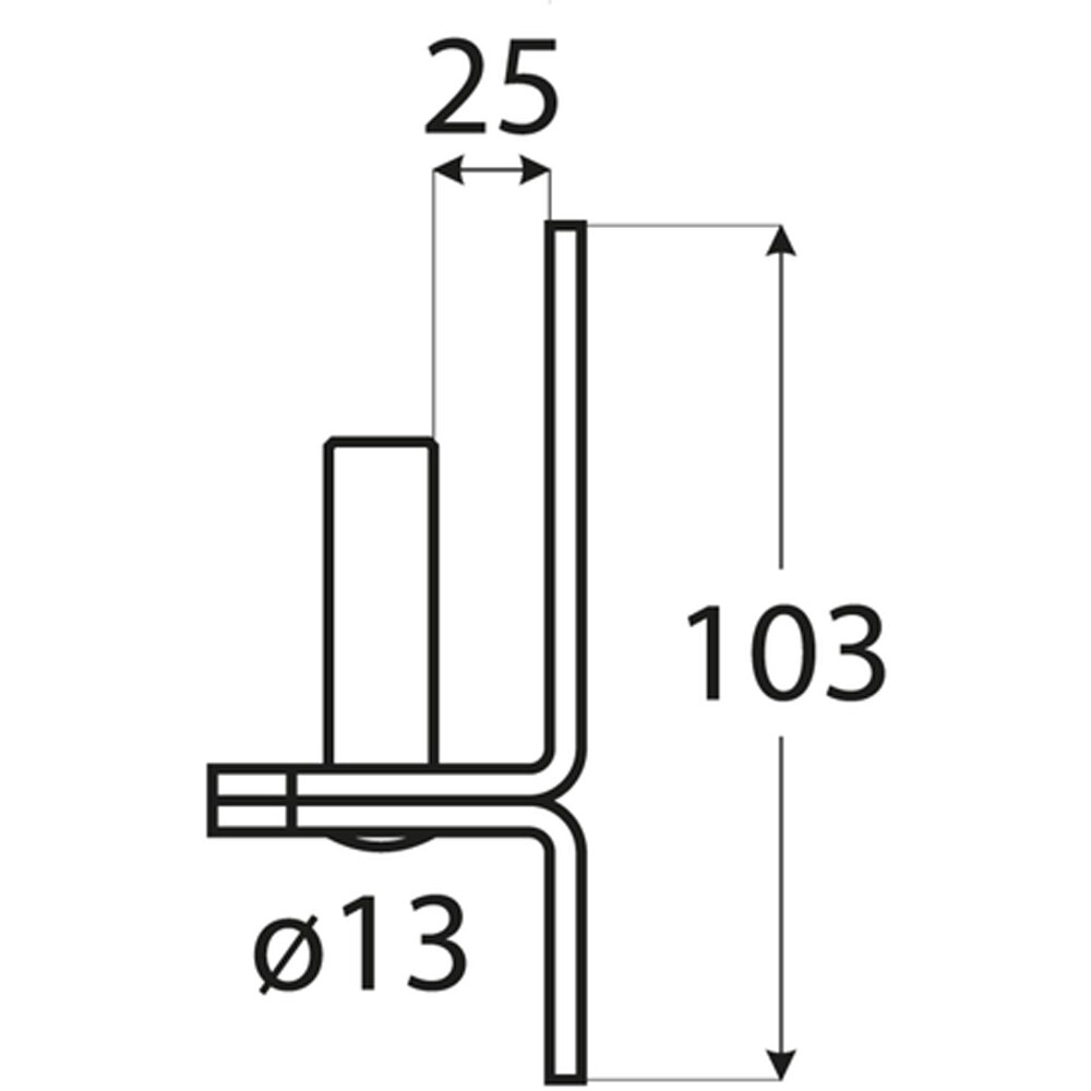 Pivot pentru balama, diametru 13/25 mm, negru