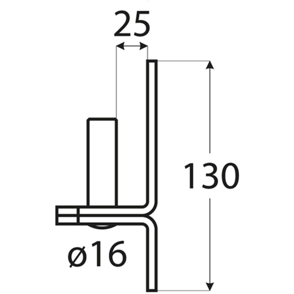Pivot pentru balama, diametru 16/25 mm, negru