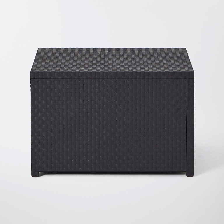 Set mobilier gradina, gri, ratan, 4 persoane, 4 piese, masa + 2 fotolii + canapea, include perne • Blooma Diva