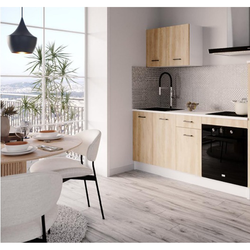 Mobila bucatarie Alvic Nebraska, PAL, 180 x 60 x 200, stejar