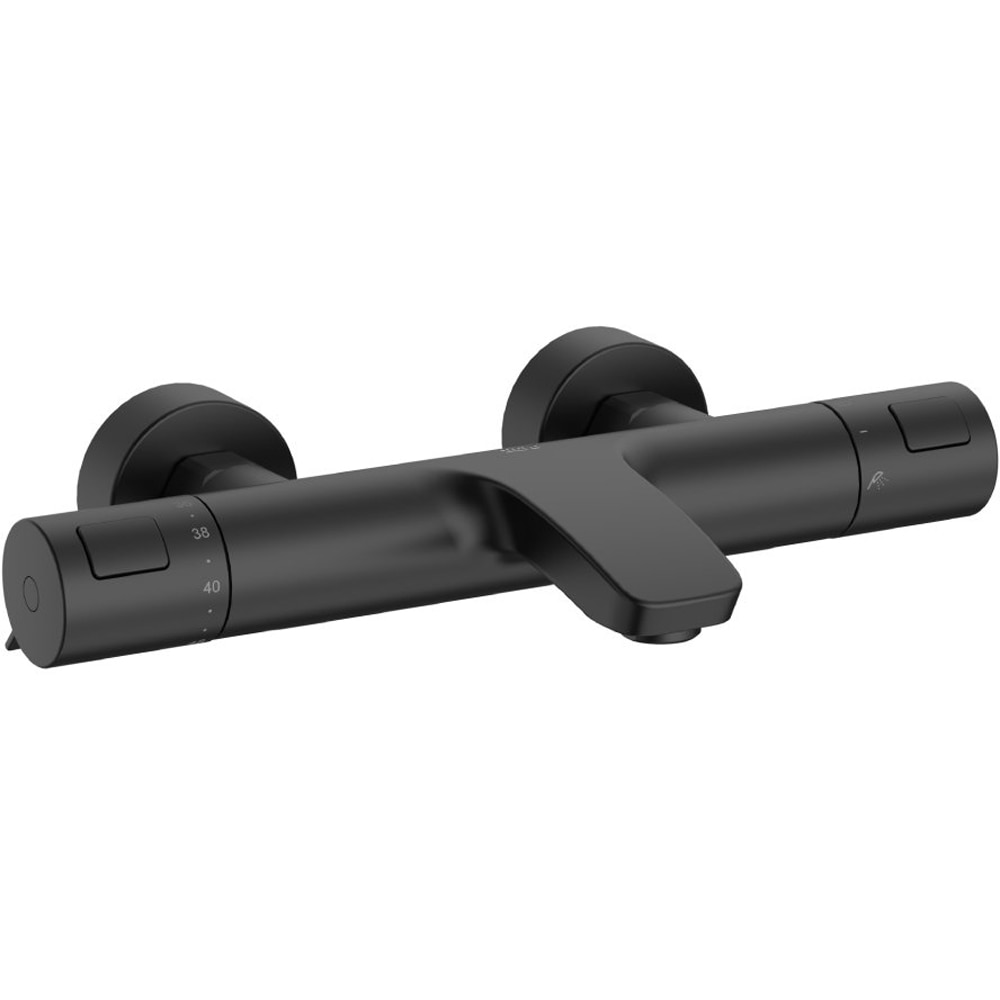 Baterie cada-dus ROCA T-500 A5A1E18NB0, termostat, alama sanitara, negru mat
