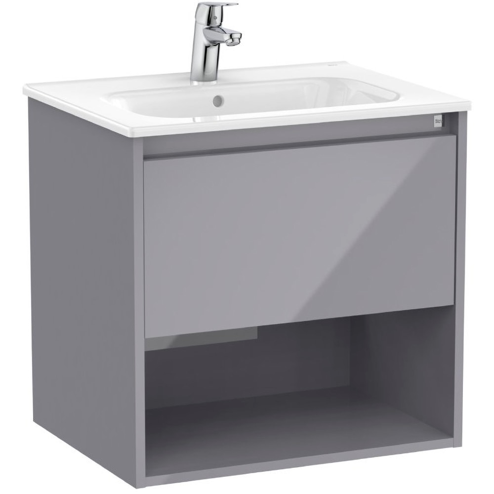 Set mobilier baie Roca Tenor, PAL, 60.5 x 46 x 58 cm, gri lucios
