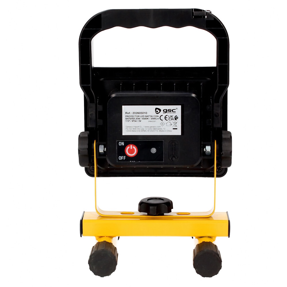Proiector de lucru LED GSC Battali, 20W, 6500K, IP54, galben