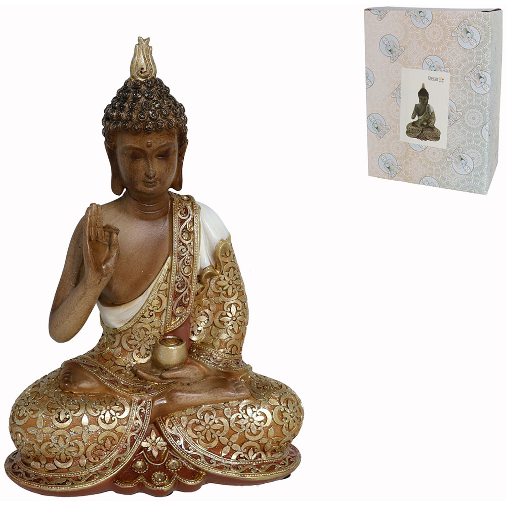 Statueta decorativa Buddha Ajala, rasina, 9 x 17 x 24 cm, auriu