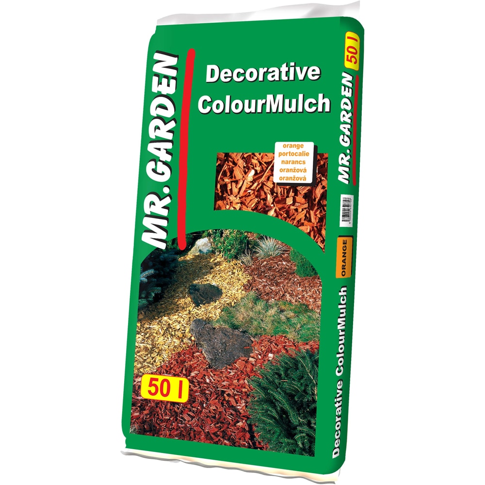 Mulci din lemn colorat MR. GARDEN, portocaliu, 50 l