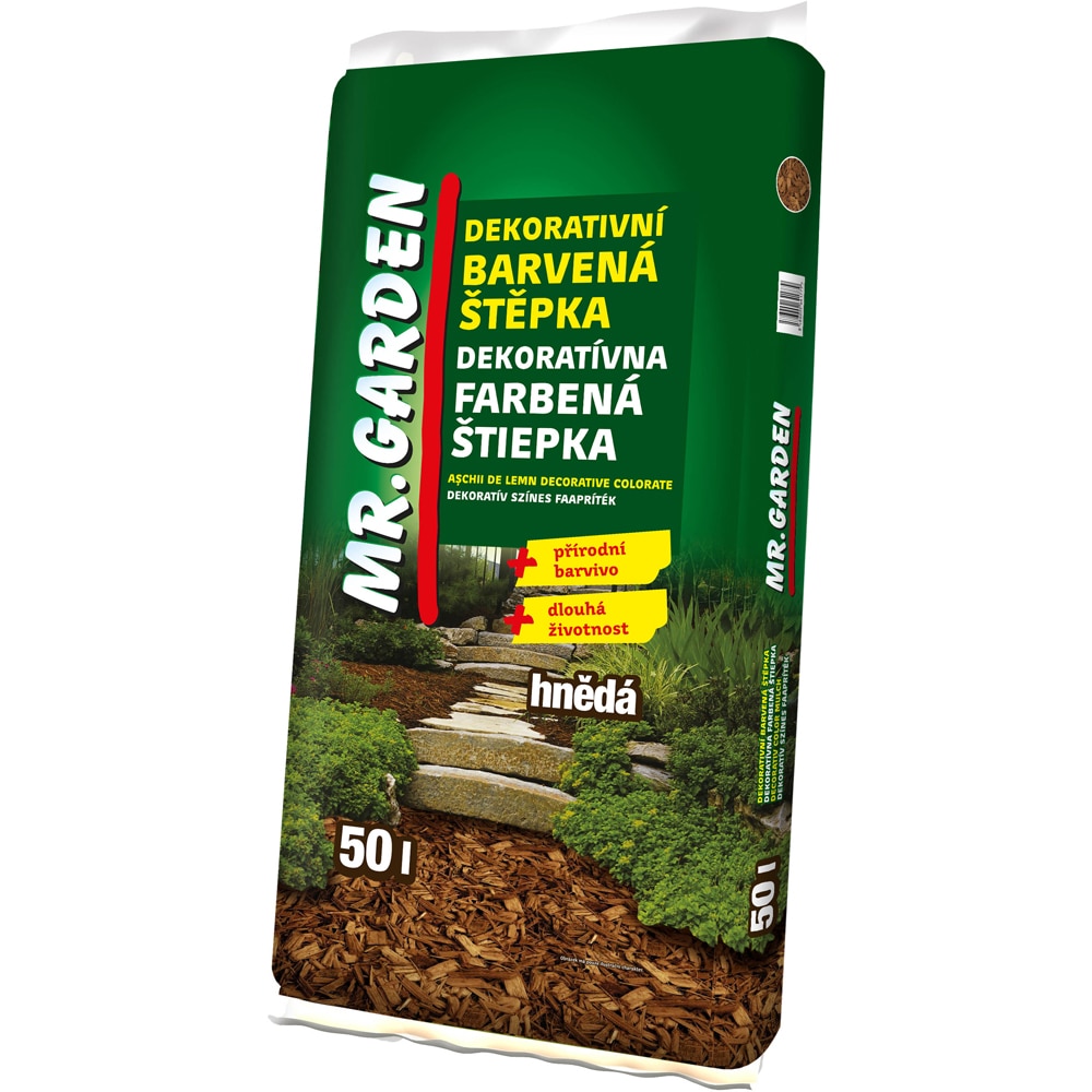 Mulci din lemn colorat MR. GARDEN, maro, 50 l