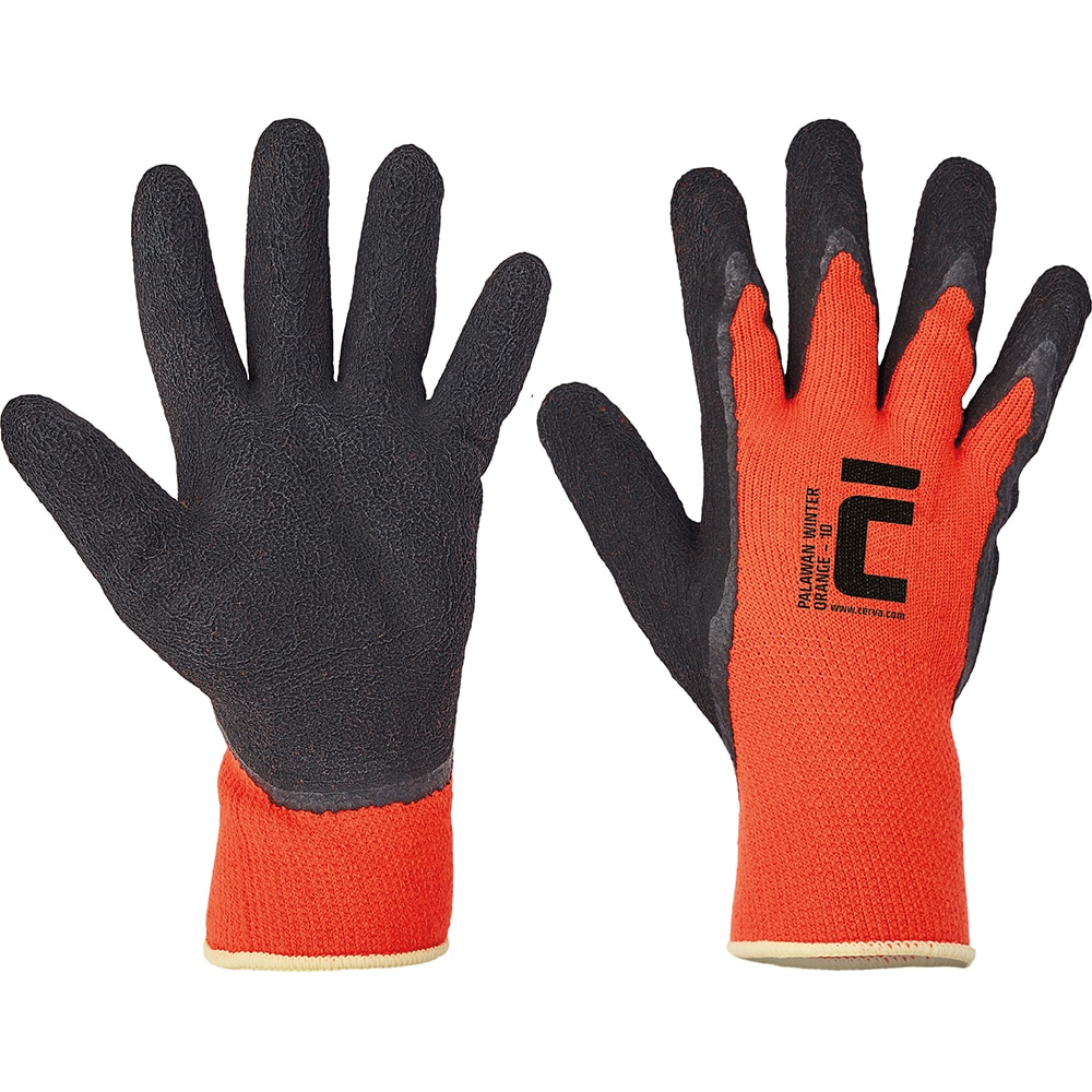 Manusi de protectie CERVA Palawan Winter, nylon-latex, portocaliu, marimea 9