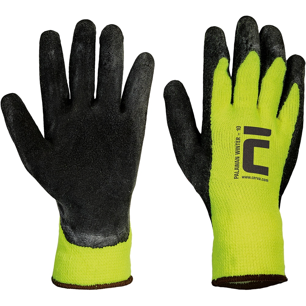 Manusi de protectie CERVA Palawan Winter, nylon-latex, galben, marimea 10