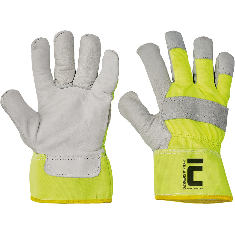 Manusi de protectie CERVA Cassowary Winter, piele-bumbac, galben, marimea 10