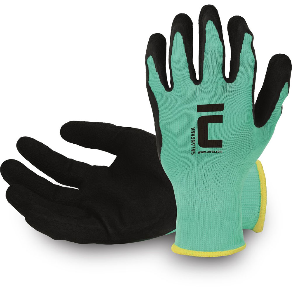 Manusi de protectie CERVA, latex, marimea 9, verde