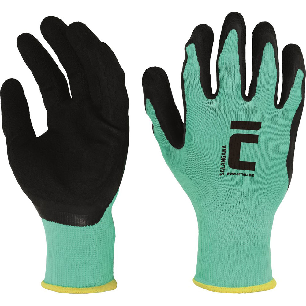 Manusi de protectie CERVA, latex, marimea 9, verde