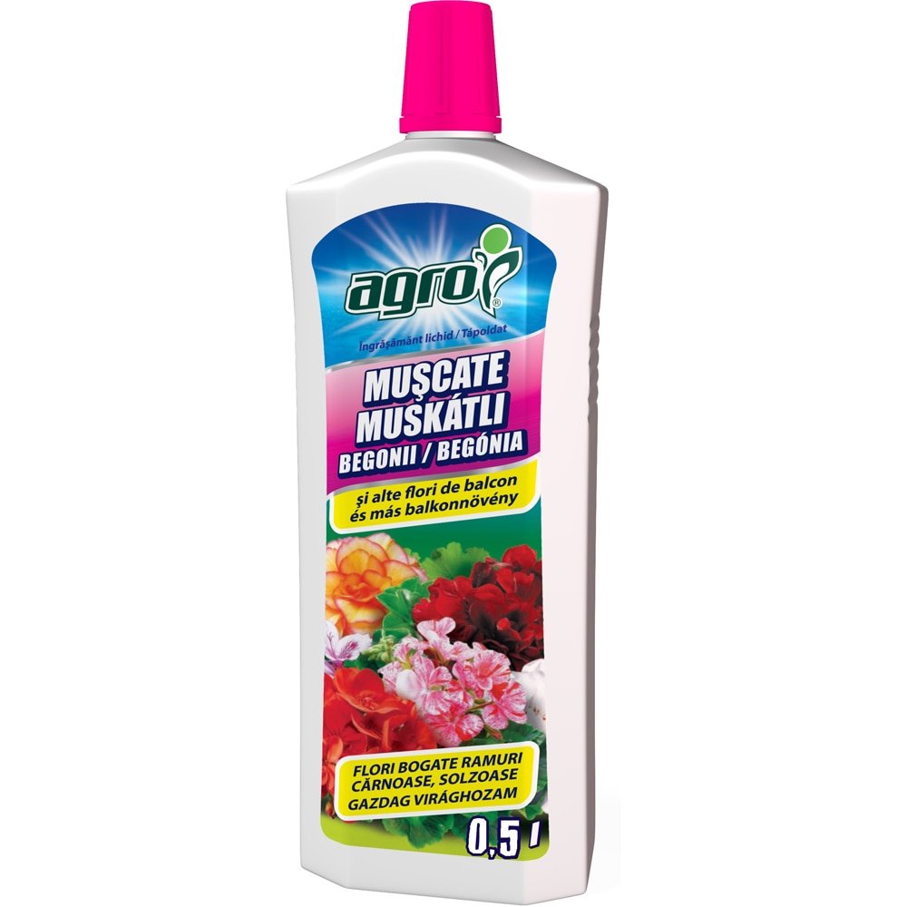 Ingrasamant lichid pentru muscate si flori de balcon AGROCS, 500 ml