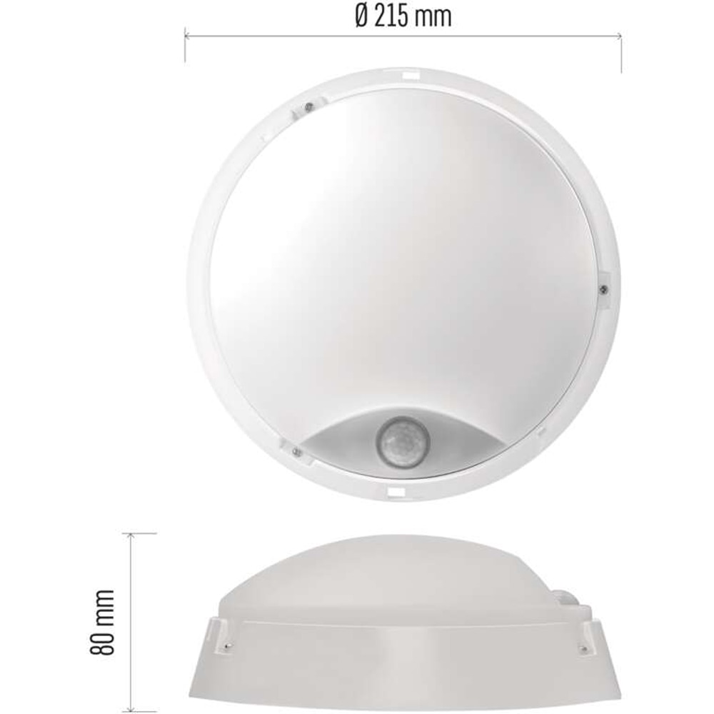 Aplica LED exterior Emos EM-ZM3231, 14W, 1100lm, 4000K, IP54, senzor de miscare, alb-negru