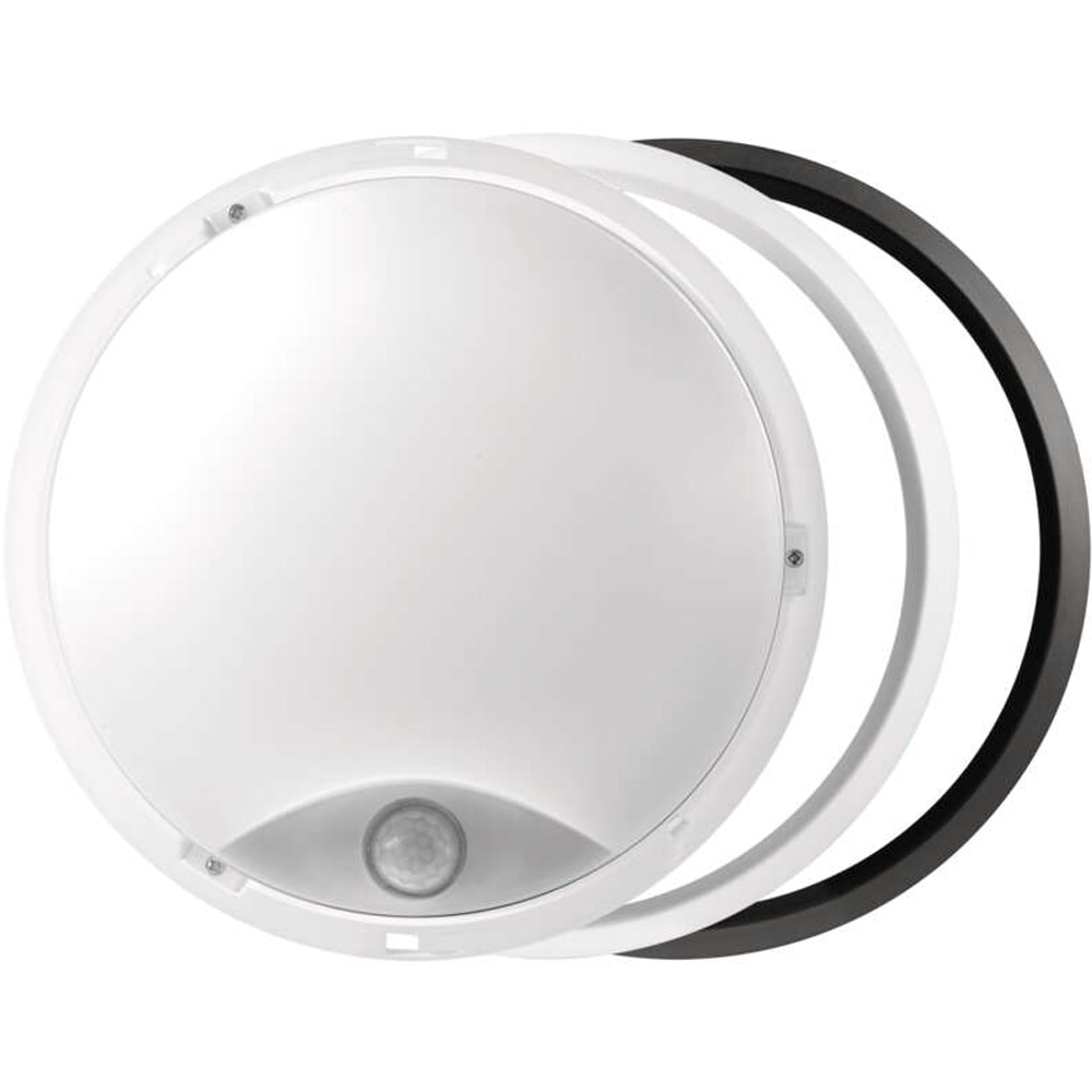 Aplica LED exterior Emos EM-ZM3231, 14W, 1100lm, 4000K, IP54, senzor de miscare, alb-negru