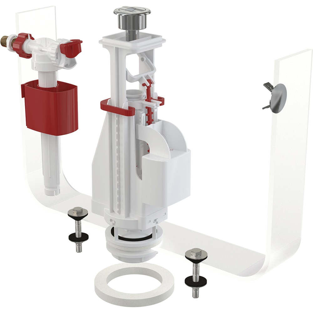 Set mecanism de clatire WC ALCA SA08AK, actionare dubla, flotor 3/8", buton crom