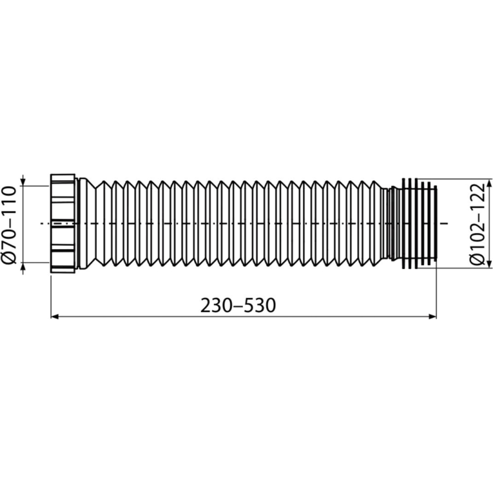 Racord flexibil WC ALCA A97SN, polipropilena, 23-53 cm, alb