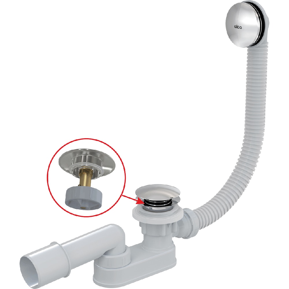 Ventil cada click/clack ALCA A507CKM, cu sifon, metal, crom