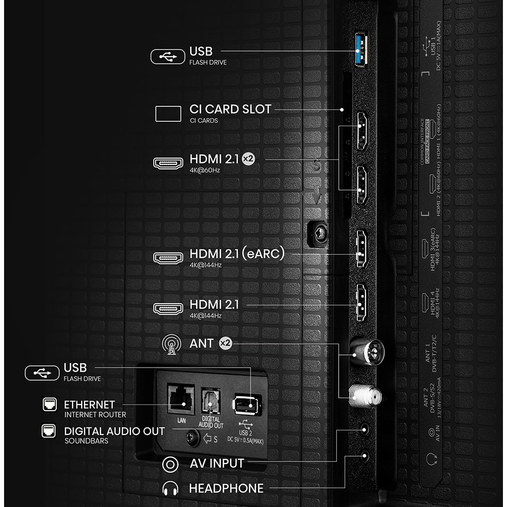 Televizor Mini-LED ULED  Smart HISENSE 85U7Q, Ultra HD 4K, 215cm