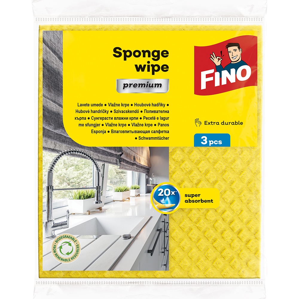 Laveta umeda FINO Premium, galben, 3 bucati