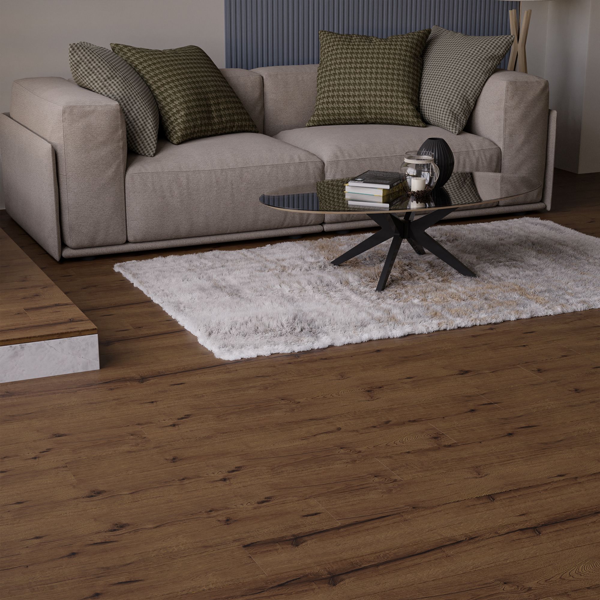 Parchet laminat 8 mm, maro acoperire per cutie 1.834 mp, AC5, HDF