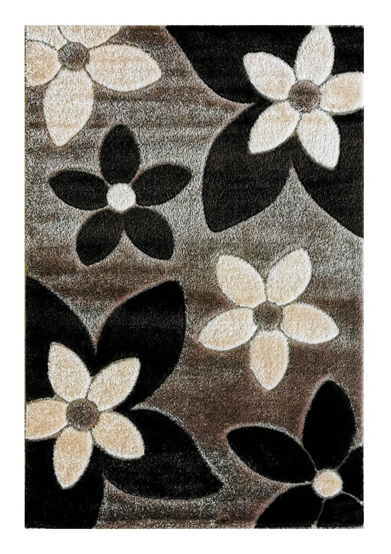 Covor living, gri, polipropilena/poliester, 80 x 150 x 3 cm • Karacahan Sara