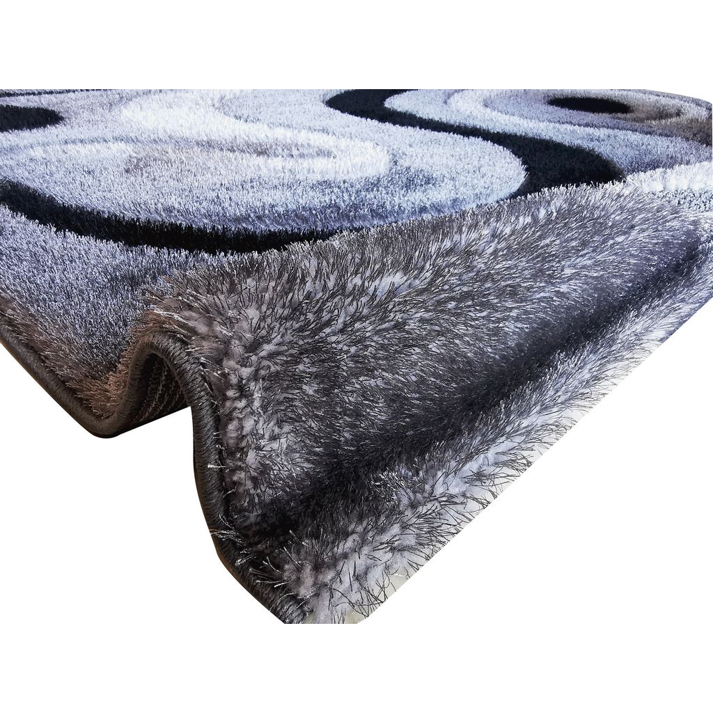 Covor living, gri, polipropilena/poliester, 80 x 150 x 3 cm • Karacahan Sara