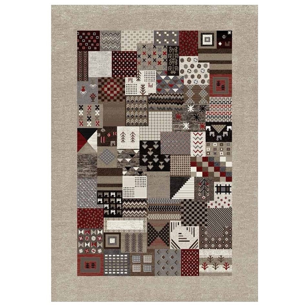 Covor dormitor Print, 120 x 180 cm, polipropilena, multicolor