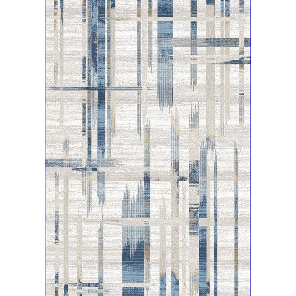 Covor living / dormitor Praga 717B, 160 x 230 cm, poliester, crem-albastru