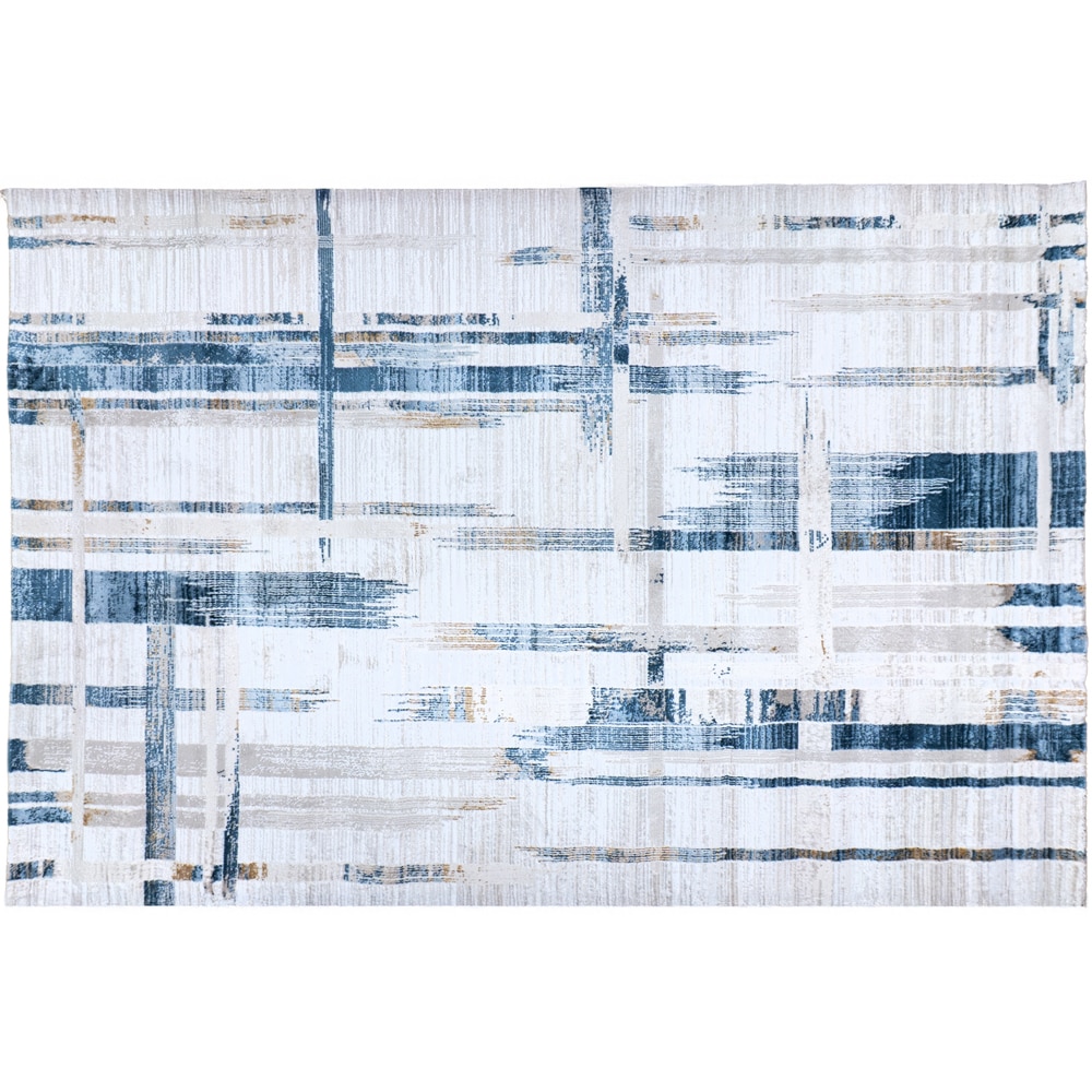 Covor living / dormitor Praga 717B, 160 x 230 cm, poliester, crem-albastru