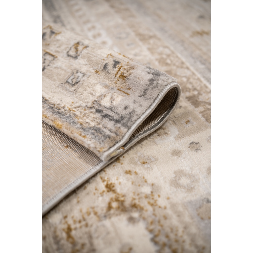 Covor living / dormitor Praga 727A, 80 x 150 cm, poliester, crem