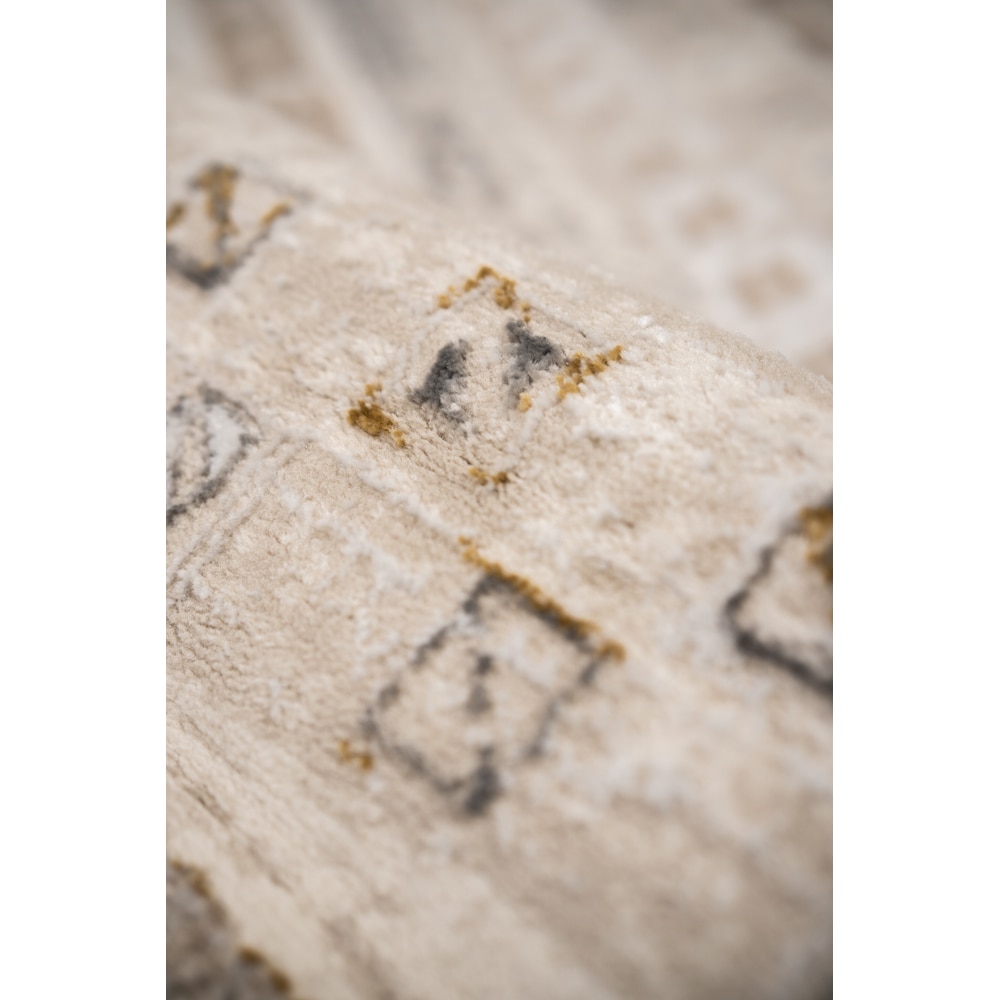 Covor living / dormitor Praga 727A, 80 x 150 cm, poliester, crem