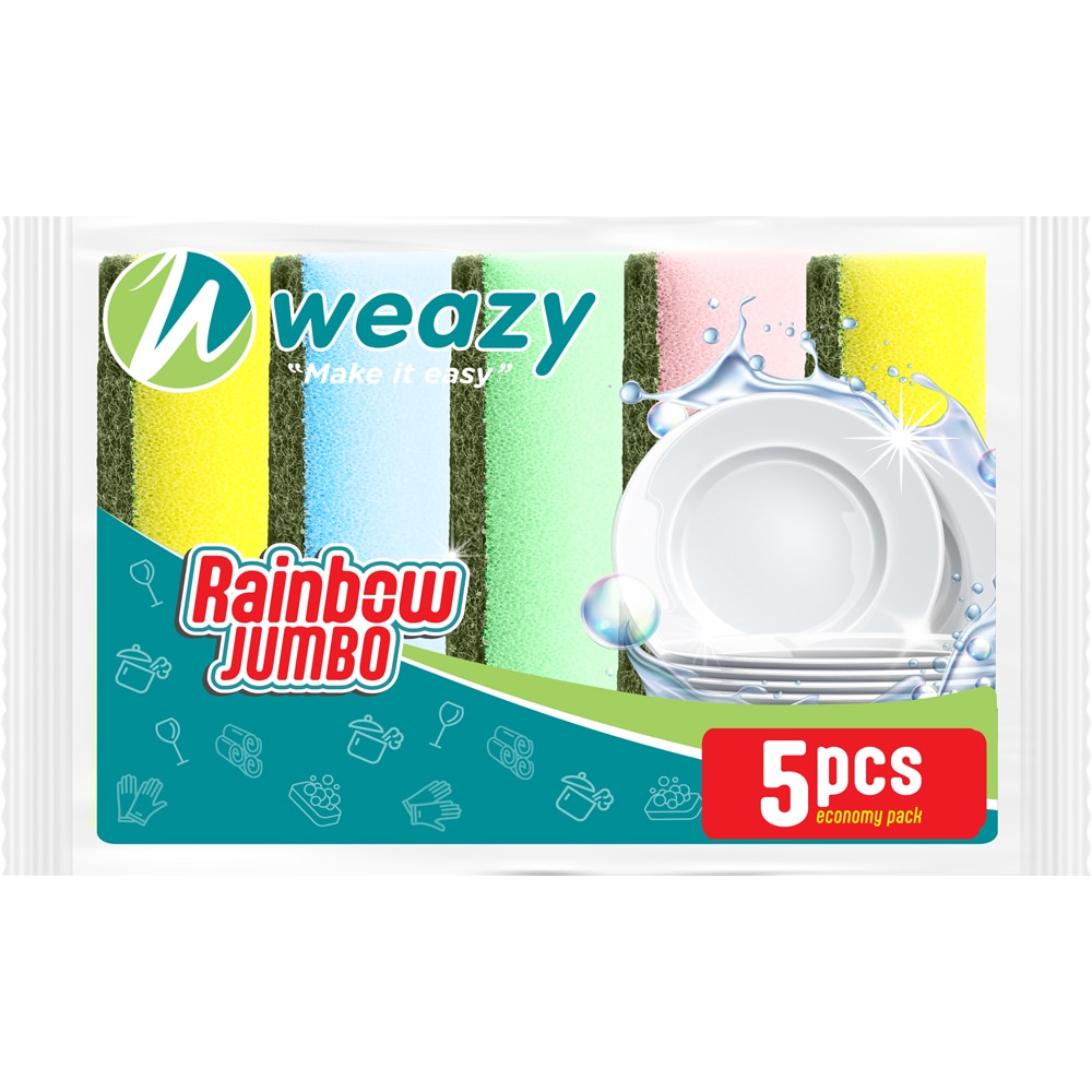 Burete de vase WAZY Rainbow Jumbo, 5 bucati