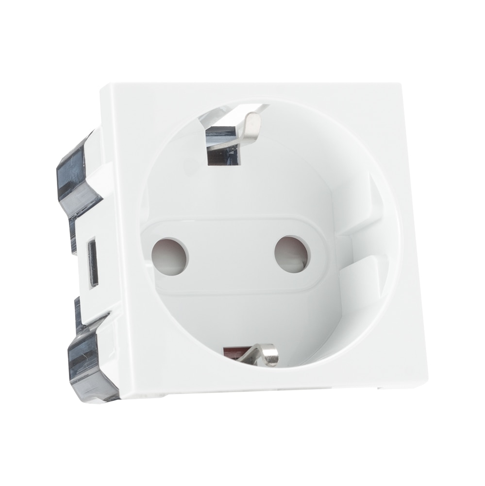 Priza Schuko Protectie Copii, 2M, alba  Elbi