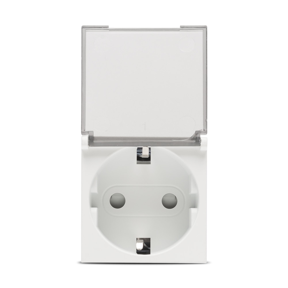 Priza Schuko capac ELBI Moda, 16A, policarbonat, alb