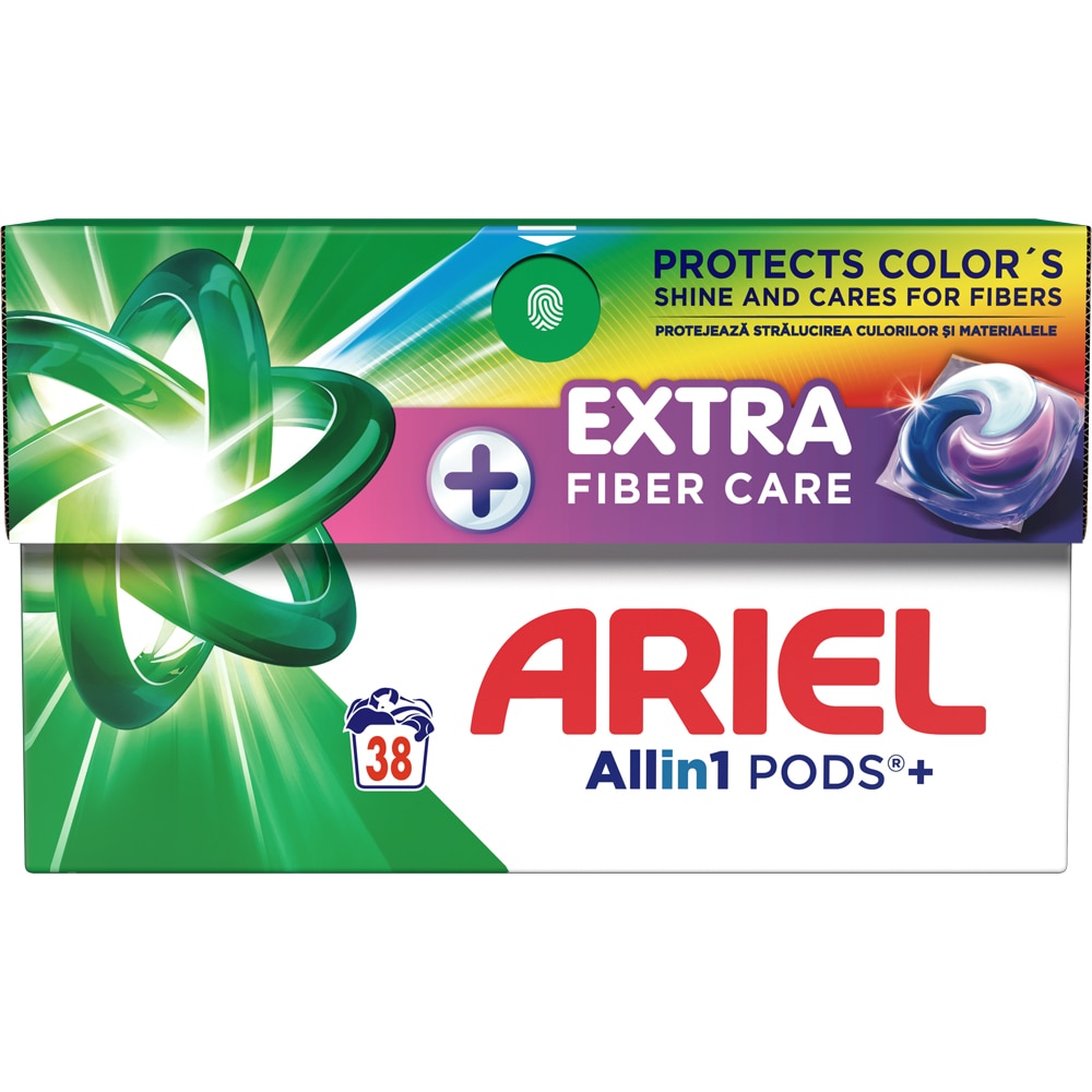 Detergent capsule ARIEL Allin1 PODS + Extra Fiber Care, 38 spalari