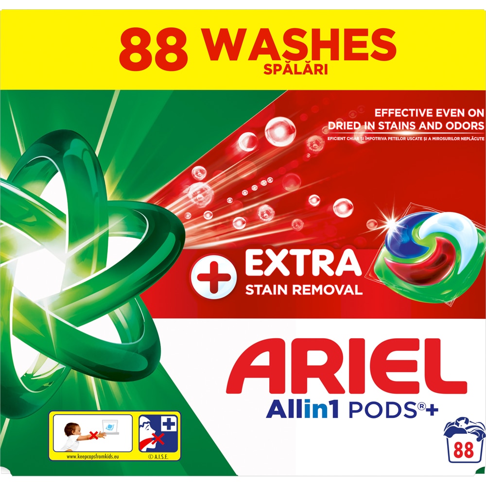 Detergent capsule ARIEL Allin1 PODS + Extra Stain Removal, 88 spalari