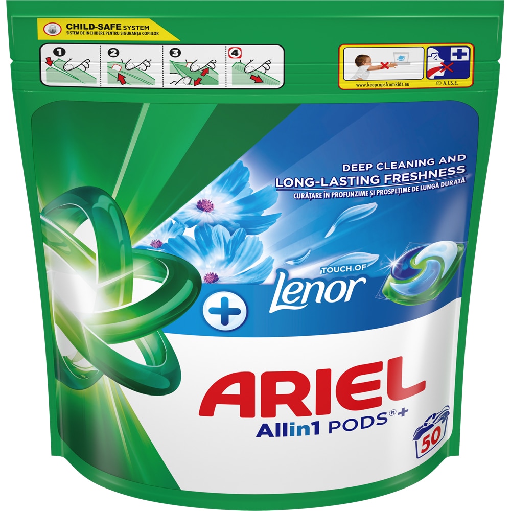 Detergent capsule ARIEL Allin1 PODS+ Touch of Lenor, Fresh Air, 50 spalari