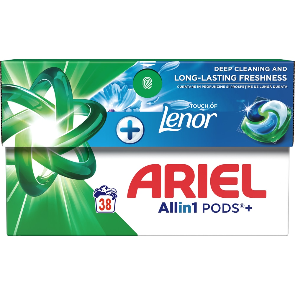 Detergent capsule ARIEL Allin1 PODS+ Touch of Lenor, Fresh Air, 38 spalari